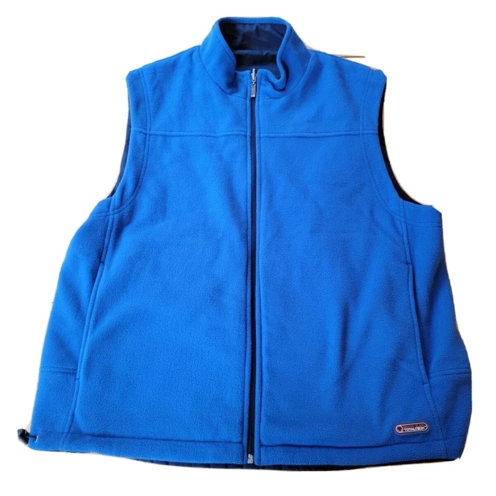 Grand Slam Total Tech Men's Blue Fleece Reversible Windbreaker Vest Size XL